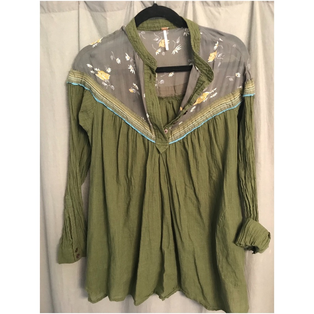 Free People button up top